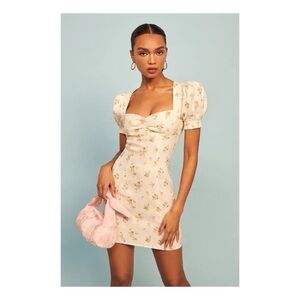 Reformation Gina Floral Linen Dress